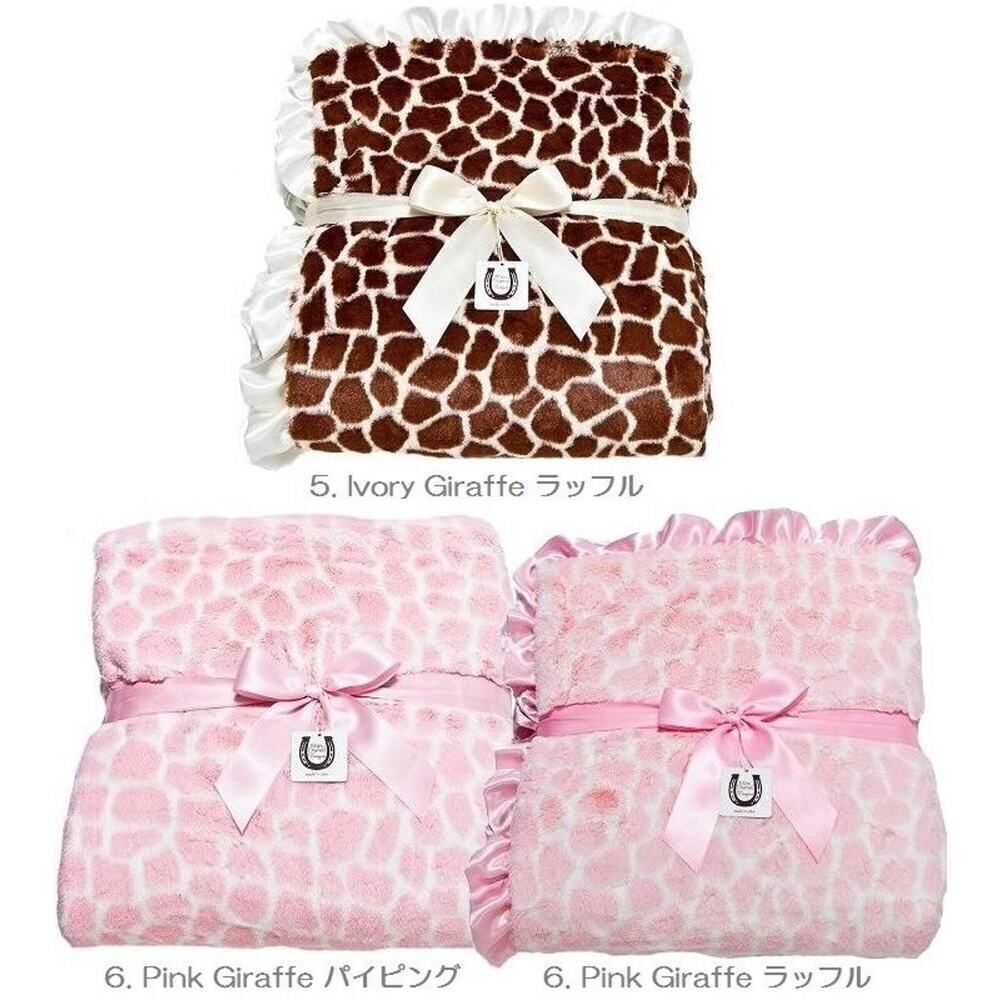 Max Daniel Adult Throw Blanket - Animal Print Pink Giraffe - Piped Edge